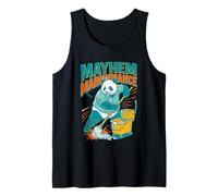 Mayhem Maintenance Panda Janitor Linocut Funny Animal Tank Top