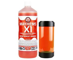 Mayhems - X1 Premixed PC Coolant - Computer Water Cooling Fluid - Liquid Cooling, Eco Friendly Series, 1 Litre, Neon Sunset Orange