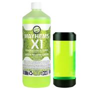 Mayhems - X1 Premixed PC Coolant - Computer Water Cooling Fluid - Liquid Cooling, Eco Friendly Series, UV Fluorescent, 1 Litre, Laser Yellow Green