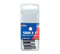 Mayhew Tools 18295-5 USA Tamperproof Metric Hex Insert Bit, 5mm x 1", 5-Pack