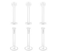 Mayhoop 16G Clear Tragus Helix Earrings Studs Transparent Piercing 12mm Flexible Acrylic Helix Piercing Lip Bars Retainers for Women Men