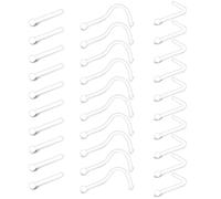Mayhoop Clear Nose Studs Retainer for Work Surgery School Flexible L Shaped Clear Nose Rings 2mm Round Top Plastic Nostril Piercing Retainer Invisible 30Pcs