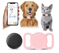MAYHORY Cat Tracker Collar - Real Time GPS Pet Tracker for Cats and Dogs, No Monthly Fee & No SIM Required, Works with Apple Find My (iOS Only) | Airtag Cat Collar Alternative (Pink, 1pcs)