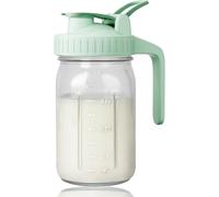 Mayhug 32oz Breast Milk Jug - 1 Glass Jar with Snap Lid and Pouring Spout, 100% Airtight Leakproof for Cold Sun Tea, Juice, Iced Coffee