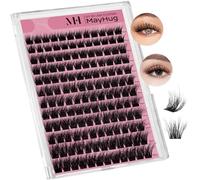 MayHug Cluster Lashes Fluffy Volume Lashes Cluster 8-18mm 3D Individual Eyelashes 144Pcs Russian Lashes Individual Cluster D Curl DIY Lash Extensions at Home(Fabuluxe)