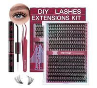 MayHug Cluster Lashes Kit 40+50D Natural Wispy 9-16mm Lashes 320Pcs Individual Eyelashes D Curl Cluster Lashes DIY Lash Extensions at Home(40+50D Kit)