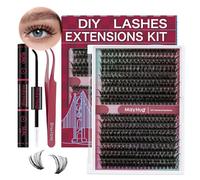 MayHug Cluster Lashes Kit 60D Natural Wispy 9-16mm Lashes 320Pcs Individual Eyelashes D Curl Cluster Lashes DIY Lash Extensions at Home(60D Kit)