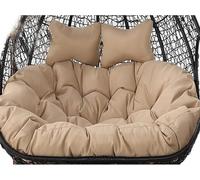 Mayhug Double Egg Chair Cushion 2 Seater | Thick Hanging Swing Chair Pad with Ties, Soft and Comfortable Replacement Cream Cushion for Indoor Outdoor Rattan Hammock or Basket Chairs (Only Cushion)