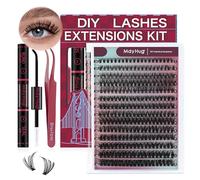 Mayhug Eyelash Extensions Set, 30 + 40 + 50D Lash Extension Set, 9-16 mm Cluster Lashes, 280 Pieces, D Curl, Individual Eyelashes, Natural DIY Lash Extension Set for Beginners (30 + 40 + 50D-9-16 Mix