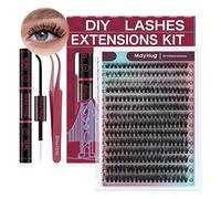 Mayhug Eyelash Extensions Set, 40D Lash Extension Set, 9-16 mm Cluster Lashes, 280 Pieces, D Curl, Individual Eyelashes, Natural DIY Lash Extension Set for Beginners (40D-9-16 Mix Kit)