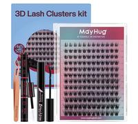 Mayhug False Eyelashes 3D Effect Eyelash Extension Kit 144 Pieces False Eyelashes for Beginners D Curl Eyelash Extension 8-18 mm Kit Eyelash Extension with Bond and Seal Eyelashes (Spectra)