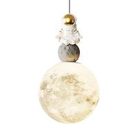 Mayhug Moon Pendant Light 3D Printed Planet Astronaut Ceiling Hanging Lamp Modern LED Pendant Light Kids Room Milk White Sphere Nursery Chandelier for Boys Bedroom Girls Bedside Kindergarten（sit）