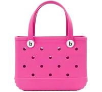 Mayhug Rubber Beach Bag,Rubber Tote Bag, Eva Beach Bag Waterproof Tote Shoulder Handbag,Fashion Beach Tote Bogg Bag(PINK)