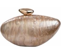Mayhug Shell Clutch Bag,Acrylic Clutch,Acrylic Clutch Bag, Shell Shape Trendy Metallic Clutch Shiny Egg Purses And Handbags For Women Wedding Party, Coffee brown