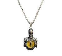 MayiaHey Evil Eye Demon Skull Pendant, Gothic Skull Devil Eye Necklace for Men, Punk Skull Eye of Hell Necklace Devil Skull Dragon Eye Jewelry, Vintage Skull Evil Eye Pendant Necklace for mens