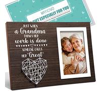 MAYICIVO Great Grandma Picture Frame, 4x6 Photo, Brown, Rustic, Farmhouse Style, Adjustable Kickstand, HD Plexiglass Protection