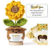MAYICIVO Thank You Gifts for Women Handmade Emotional Support Plush, Positive Handmade Crochet Sunflower Teacher Appreciation Gifts, Thank You Gift for Women Coworker Boss Mom Friend Birthday