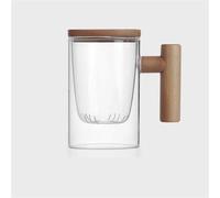 MAYINGLON Afternoon Tea Set Glass Tea Cup with Wood Handle Chinese Heat Resistant Puer Cups Household Convenient Kung Fu Set Tea Sets(A)