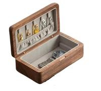 MAYINGLON Ring Box For Women Personalized Jewelry Storage Box Organizer Double Layer Display Wedding Small Wooden Jewelry Box Vintage（18 * 10 * 7cm） Ring Boxes For Jewellery(Walnut With Logo)