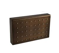 MAYINGLON Ring Box Jewelry Black Walnut Solid Wood Cases Displays 1PC Flower Heart Star Hexagon Square Shape Body Piercing Ring Boxes For Jewellery(Type-N)