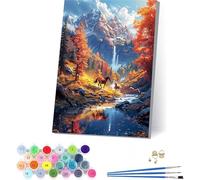 MAYINGOU Paint by Numbers for Adults with Frame Horse Paint by Numbers on Canvas, River Easy DIY Acrylic Pigment Drawing Paintwork Kit, Adult Crafts, Painting for Home Wall Decor Gifts 40x52in 7-9526