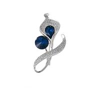 MAYIYAHO Blue Crystal Morning Glory Brooches For Women Men Full Clear Rhinestone Plant Flower Pins Jewelry Factory Sale