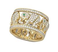 MAYIYAHO Classic Luxury Fashion Gold Color Full Zirconia Crystal Lovely Elephant Animal Female Ring for Women Party Jewelry Accessories