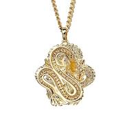 MAYIYAHO Crystal Myth Evil Dragon Pendant Necklace Copper Mens Necklace Punk Jewelry Titanium Steel Chain Gold Classic Chinese Dragon