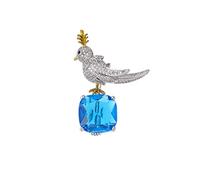 MAYIYAHO Cubic Zircon Bird Standing On Stone Brooches For Women Coat Accessories Men‘s Suit Pins