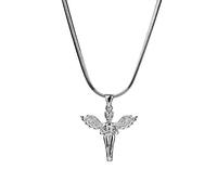 MAYIYAHO Cubic Zircon Crystal Small Cute Angel Pendant Necklace Hip Hop Choker Chain Golden Copper Charm Necklace Women Men Jewelry