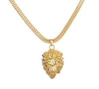 MAYIYAHO Golden Lion Pendant Necklace Mens Star Jewelry Fashion Hip Hop Long Chain Ice Out for Cool Party