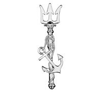MAYIYAHO High-end Vintage Trident Brooch Pin Metal Anchor Long Needle Lapel Pins Men's Suit Shirt Badge Collar Clothing Accessories Gifts