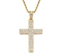 MAYIYAHO Hip Hop Cross Pendant Necklace Men's jewelry Iced Out Tennis chain Necklace Gold Color Pendant For Women Chain Jewelry