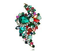 MAYIYAHO Leaf Luxury Wedding Brooch Clear Crystal Brooch Blue Crystal Women Brooch Pin Colorful Crystal Large Brooch
