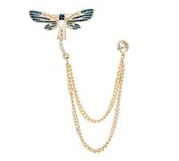 MAYIYAHO Retro Rhinestone Butterfly Pearl Brooches Dragonfly Insect Tassel Chain Enamel Pins Shirt Suit Corsage Neutral Fashion Jewelry