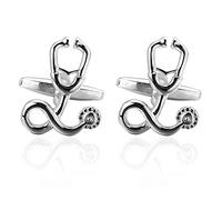 MAYIYAHO Stethoscope Cufflinks Silver Color Copper Doctor Design Best Gift For Men