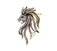 MAYIYAHO Vintage Rhinestone Animal Lion Head Brooch Pin for Men‘s Suit Shirt Collar Lapel Badge Brooches Clothing & Accessories