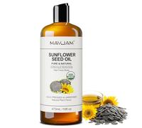 MAYJAM 100% Pure Natural Sunflower Seed Oil Organic 473ml, USDA Certified Cold Pressed Sunflower Oils for Skin & Hair Care, Premium Grade Carrier Oil for Massage, Body Nourishing