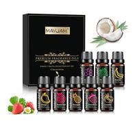 MAYJAM Fruity Fragrance Oil Set 8 x 10ML, Essential Oils Set for Diffuser - Aromatherapy, DIY - Mango, Passion Fruit, Strawberry, Watermelon, Coconut, Pineapple, Banana, Grape