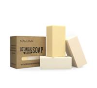 MAYJAM Herbal Soap - Botanical Soap - for All Skin Types (3 x 100 g) Essential Oils Lemongrass & Frankincense & Roman Chamomile - Soap Piece - for Face & Body