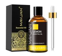 MAYJAM Lemon Essential Oil 100ML - Premium Diffuser Oil | with Glass Dropper, Long Lasting Aroma, for Diffuser, Aromatherapy, Massage, Candle and Soap Making, Bedroom, Office