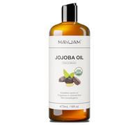 MAYJAM Organic Jojoba Oil, Cold Pressed Unrefined Natural Hair Growth Oil - 473ML, for Hair, Face Body, Ear Stretch, Nails, Deeply Moisturizing for Essential Oils Mixing