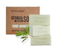 MAYJAM Tea Tree Soap, Natural Antibacterial Soaps, Women's Men's Cleanser & Moisturizing Exfoliating Soap, 3-in-1 Herbal Soaps - Tea Tree