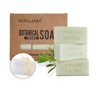 MAYJAM Vegetable Shower Soap 3 x 100 g, Tea Tree Oil Solid Soap with Olive Oil, Coconut Oil, Shea Butter, Natural Soap Face Soap / Body Soap / Hair Soap / Hand Soap, Gentle Cleaning, Handmade Bar Soap