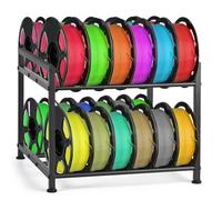 MAYJOY Desktop 3D Printer Filament Storage Rack - 2-Tier Metal Spool Holder, Filament Organizer for 3D Printing, Tabletop Rack for PLA/ABS/TPU, Fits 24 Spools, Ideal for Home, Office, Workshop