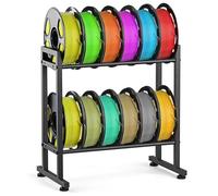 MAYJOY Desktop 3D Printer Filament Storage Rack - 2-Tier Metal Spool Holder, Filament Organizer for 3D Printing, Tabletop Rack for PLA/ABS/TPU, Fits 12 Spools, Ideal for Home, Office, Workshop