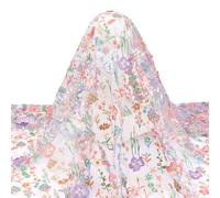 MAYJOYDIY 1.8m×1.6m Colorful Embroidered Flower Lace Fabric Floral Embroidery Mesh Fabric French Sewing Lace Trim Fabrics for Wedding Party Dresses Curtains Home Decoration