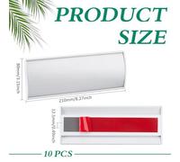 MAYJOYDIY 10 Pack Aluminum Name Plate Holder 21 x 8 cm Office Door Curved Sign Holder Self Adhesive Aluminum Nameplate Frame for Business Corporate Use Office Wall Door Table Meeting, White
