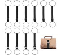 MAYJOYDIY 10 Pack Luggage Connector Straps 57-70cm Travel Luggage Straps with Fastening System Elastic Suitcase Belt for Vacation Business Trip Family Travel Bag Management, Black