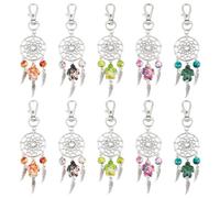 MAYJOYDIY 10 Pcs Sea Turtle Dream Catcher Keychain Feather Wings Charm Pendants Ocean Beads Wall Decor Hanging ornament Accessories for Necklaces Bracelets Earrings Keychain Bag DIY Jewelry Crafts